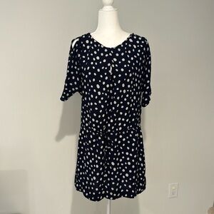 RACHEL Rachel Roy Navy White Polka Dot Dress - Size 6